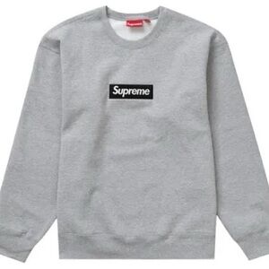 Supreme Men's Heather Grey Box Logo Crewneck Sweatshirt Medium NWT
